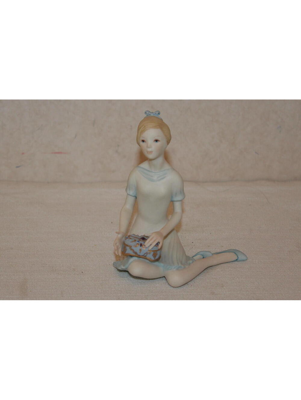 Vintage Cybis Pandora Girl Bisque Porcelain Figurine Seated
